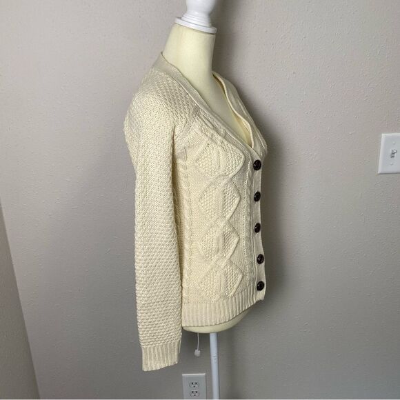 NWT Wet Seal Chunky Knit Button Front Cream Cardigan Sweater Women's Size XS - Picture 6 of 15